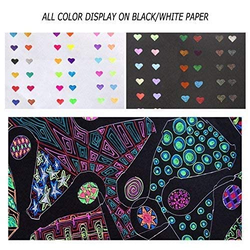 Image of 53 Arts Neon Pens For Drawing Sketching Designing Art Craft School (Metallic Neon Colour Set)|Fine