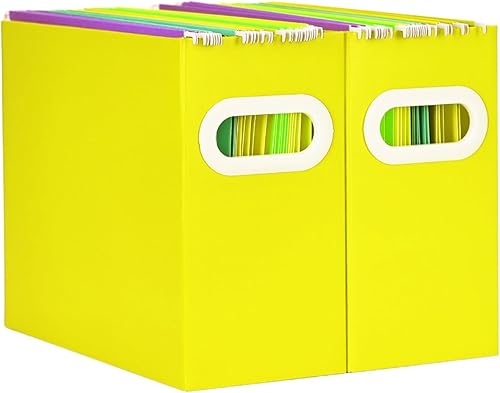 Organizador de carpetas de archivos colgantes de cartón, caja de archivos plegable para tamaño carta, almacenamiento portátil de archivos con