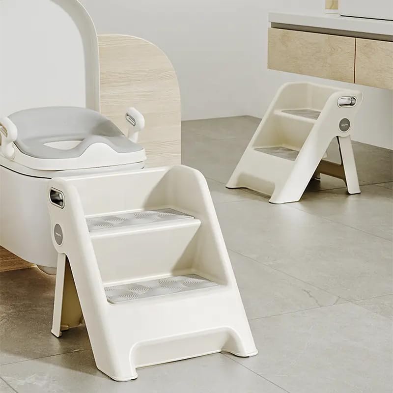 Sevia Toddler Step Stool Foldable 2 Step Stool for Kids Collapsible Stool Anti-Slip Stepping Stool for Bathroom Sink Potty Toilet Toddler Kitchen Stool Helper(1Pcs)-image-4