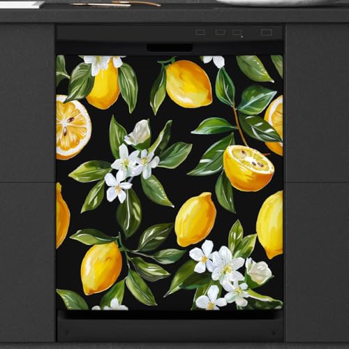 Panel magnético de limón negro para lavavajillas Mexpekil de 53,3 x 66 cm