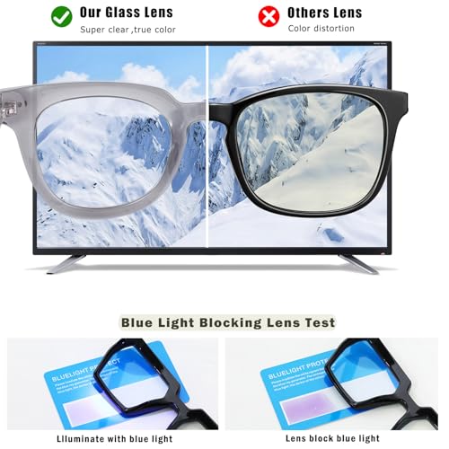 Image of Blue Light Glasses for Woman /Men TR90 Computer Eyeglasses with Anti Eyestrain & UV Glare (Gery)
