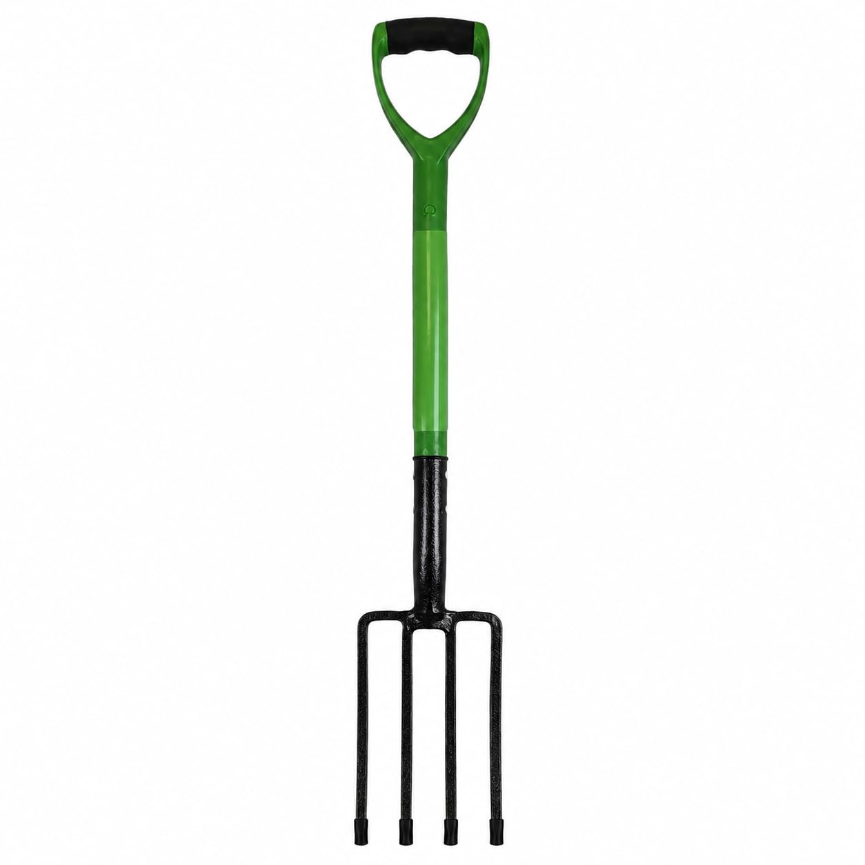 BBSK Garden Fork, Heavy Duty Steel, 4 Tines, D-Grip Handle, Rust-Resistant, 101 cm, for Digging, Aerating & Composting