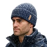 TOP-EX DryKnit™ Waterproof L/XL/XXL Winter Fleece Lined Beanie Hat for Men Women Warm Knit Watch Skull Cap Cold Weather (US, Alpha, X-Large, XX-Large, Navy(Harbor))