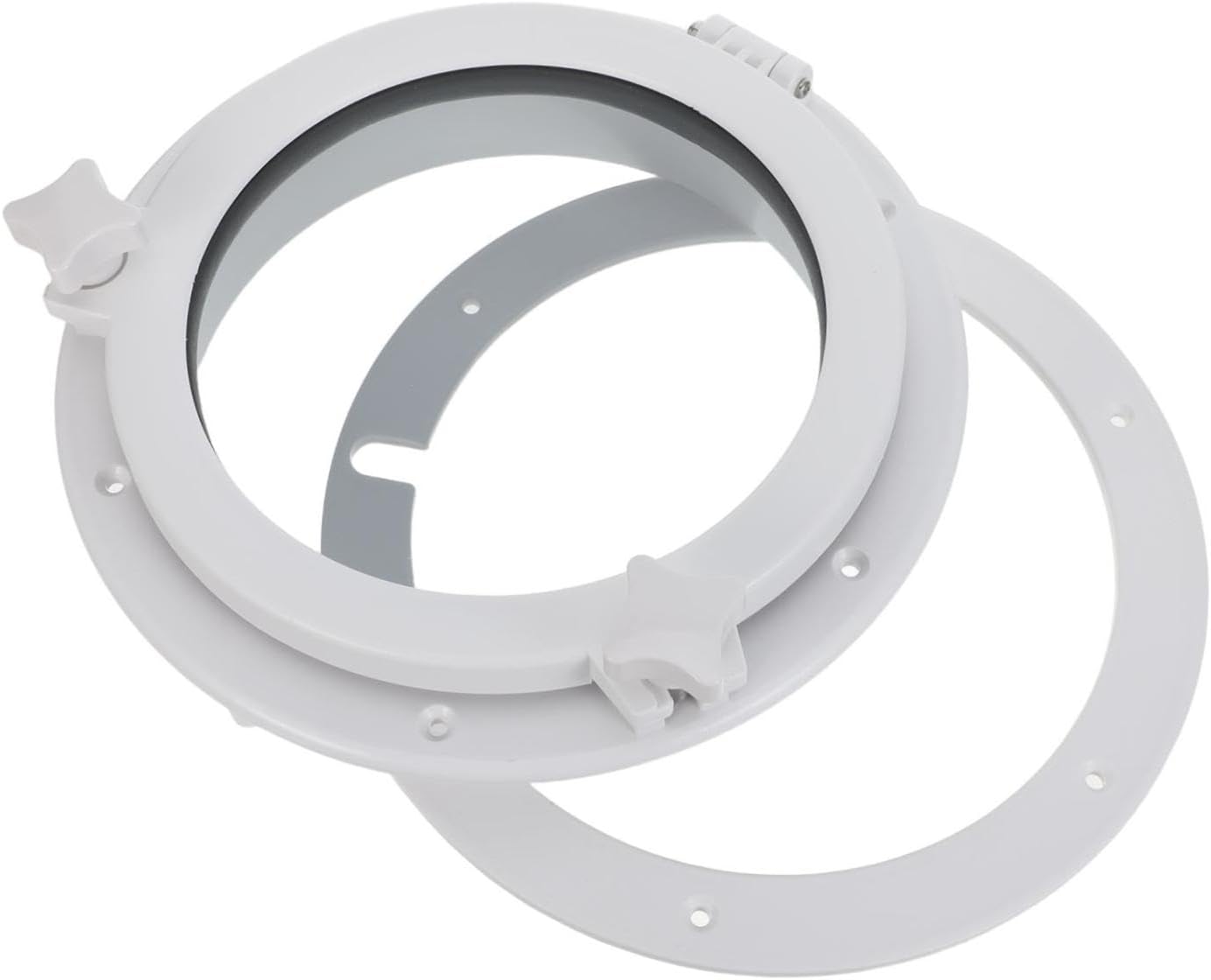 BETOOKY Marine round Boat Window Hatch 265mm Outer Diameter, Circular Rv Marine Access Portlight for Yacht Cabin Trailer Skylight Replacement