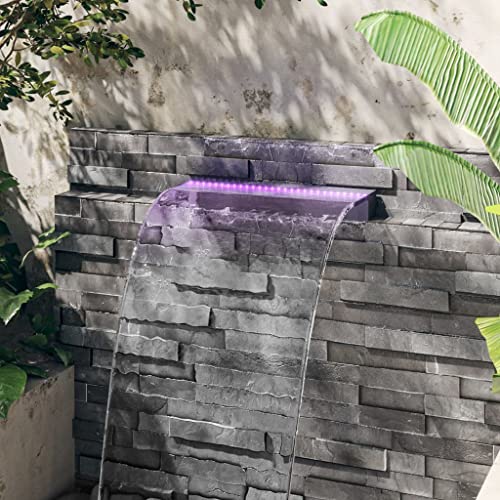 Cascada para estanque Mangloder con luces decorativas para relajación en jardín 2
