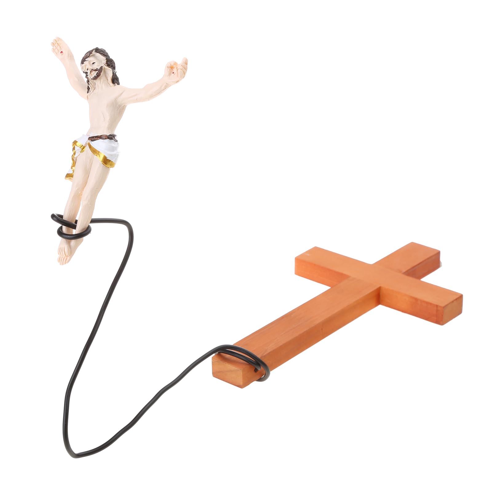 Generico Croce Gesù Bungee Jumping con scultura in resina boscosa