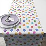 Ambiente Tischläufer Dekodecke Läufer 150x40 cm 100prozent Baumwolle Bunte Tupfen Party Geburtstag Serie Polka dots