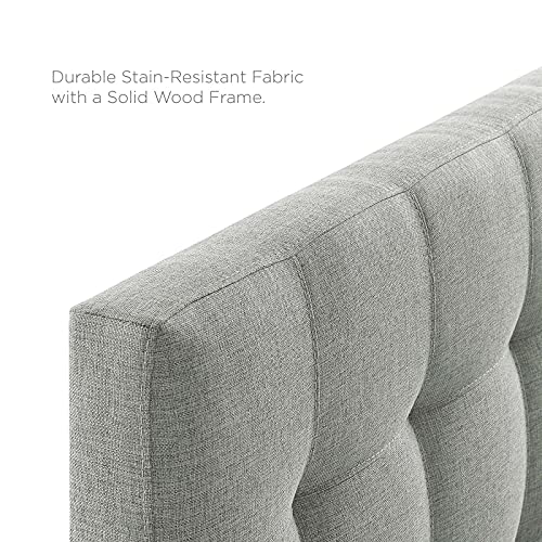 Image of Modway Lily Tufted Linen Fabric Upholstered King Headboard in Gray
