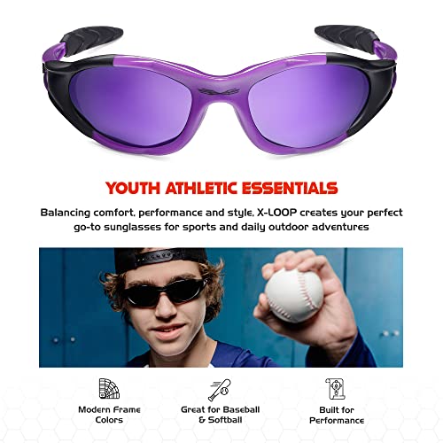 X Loop Youth Sports Polarized Sunglasses For Boys Kids Teens Age 8-16 Baseball Cycling Running Wrap Around Uv400 Glasses #TOP1