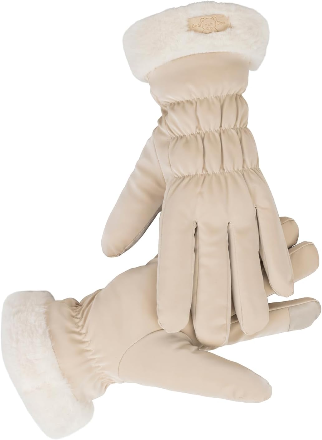 Womens Winter Gloves with Fur Cuffs -Touchscreen Warm Fleece Lined Gloves for Ladies Cold Weather - Image 4