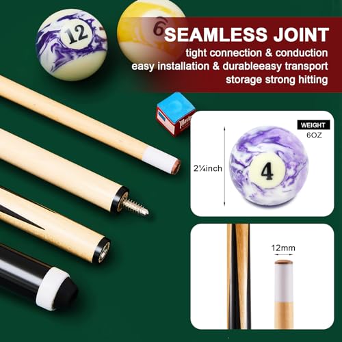 Accessoires de table de billard avec triangle et craies de queue Outus lot de 71 pièces - 2