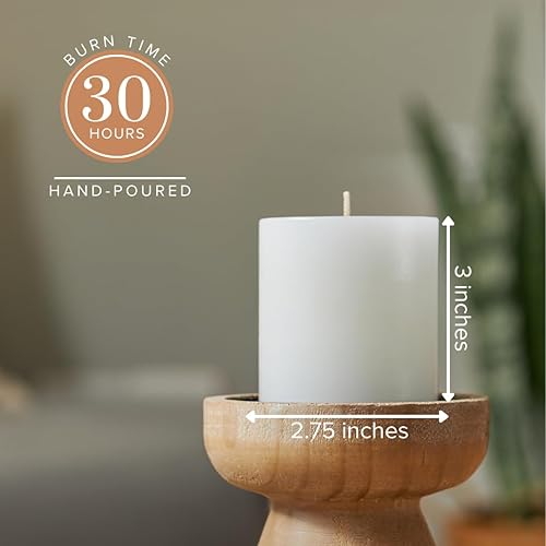 Miniatura 2 de Simply Soson - Vela en forma de pilar vertida a mano y de combustión lenta, sin perfume, con mecha larga de parafina, cera para fiestas y decoración