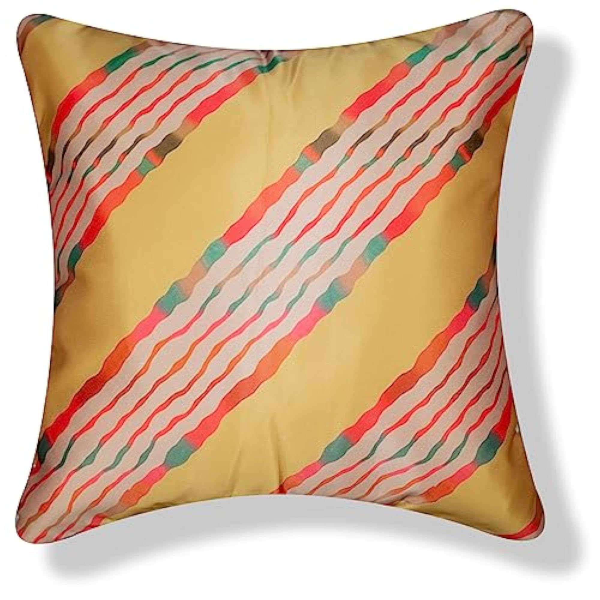 Satin 250TC Cushion Pillow Covers, Set of 5, Multicolor
