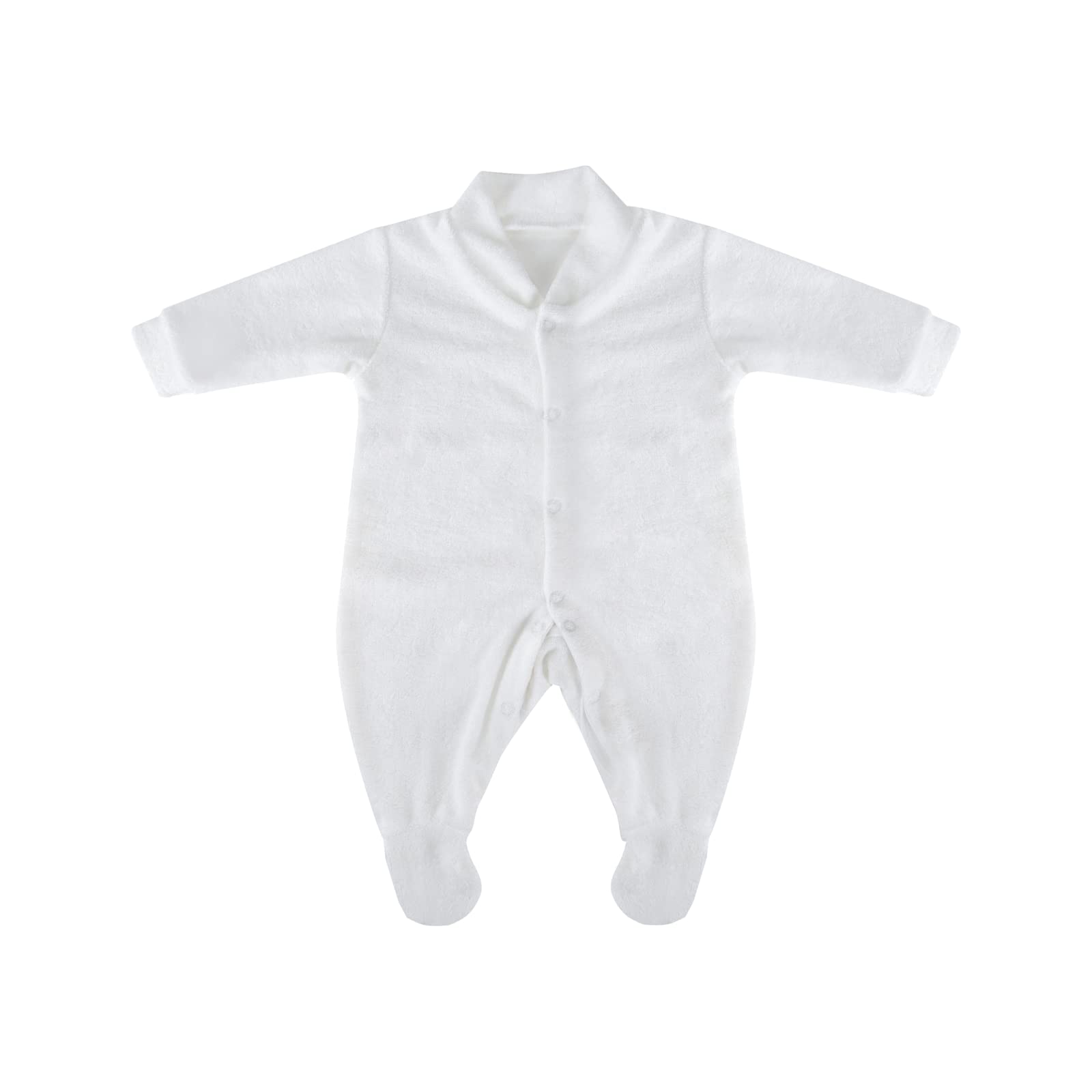 Baby White Terry Towelling Sleepsuits Babygrows, Tiny Baby to 12 Months, British Made Cotton Rich White Newborn