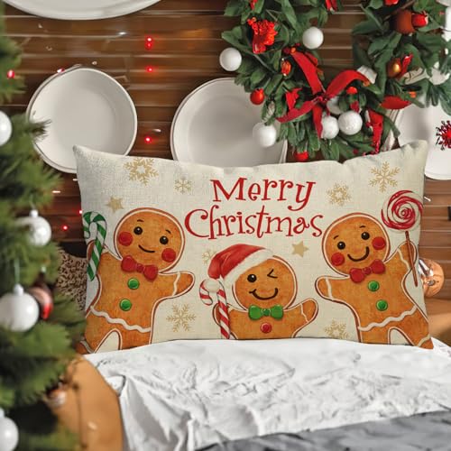 Fahrendom-Merry-Christmas-Lumbar-Decorative-Rectangle-Pillow-Cover-12-x-20-Xmas-Gingerbread-Man-Porch-Patio-Outdoor-Pillowcase-Funny-Winter-Holiday-Sofa-Couch-Cushion-Case-Home-Decor Fahrendom Merry Christmas Lumbar Decorative Rectangle Pillow Cover 12 x 20 Xmas Gingerbread Man Porch Patio Outdoor Pillowcase Funny Winter Holiday Sofa Couch Cushion Case Home Decor