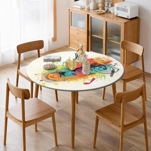 Nappe ronde ajustée imperméable avec bord élastique extensible - 8