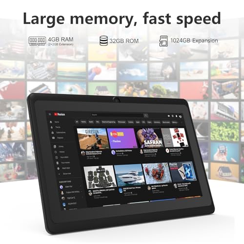 Tablet 7 inch Android 12 Tablets, 4GB RAM 32GB ROM 1TB Expand, Quad-Core Processor Tablet PC, WiFi, Bluetooth, 3000mAh Battery, 1024 x 600 HD IPS Touch Screen, 2MP+5MP Dual Camera, GMS Certified - Image 5