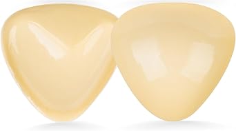 Self Adhesive Bra Inserts, Waterproof Push Up Pads, Double-Sided, Sticky Bra Pads Beige Triangle V, A/B Cup