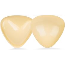 Self Adhesive Bra Inserts, Waterproof Push Up Pads, Double-Sided, Sticky Bra Pads Beige Triangle V, A/B Cup