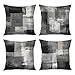 Aowced Throw Pillow Covers Set of 4, Black and Gray White Abstract Art Painting Home Decorative Throw Pillow Cases Cushion Covers Pillowcases for Sofa Couch Bed Chair, 18x18 Inch