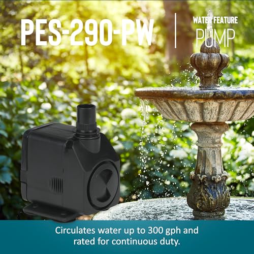 Image of Little Giant PES-290-PW 115-Volt, 300 GPH Magnetic Drive Fountain /Pond Pump with 6-Ft. Cord, Black, 566717