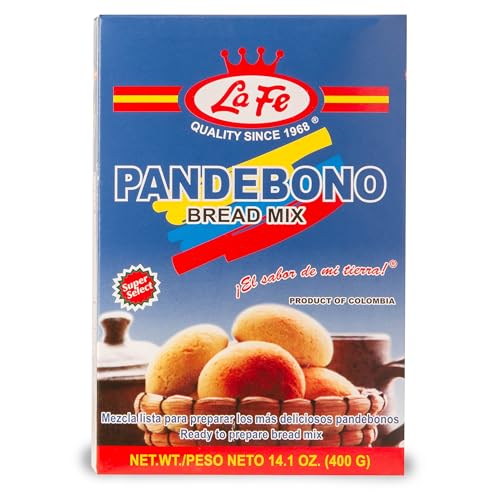 La Fe Pan de Bono Bread Mix 14oz - Colombian Cheese Bread Mix from Cassava Flour & Corn Meal - Corn & Harina de Yuca Mix - Buñuelos Colombianos