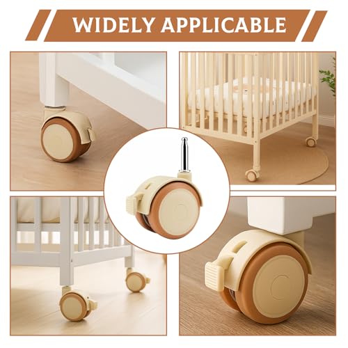 4er Lenkrollen Für Kindermöbel Set Mit 10 Mm Hülse Stift,Rollen Für Möbel,Rollen Für Möbel Klein,Mit Bremse,47mm Möbelrollen Für Klein Kinderbett Babybett Stubenwagen Trolleys Freilaufend Beistellbett