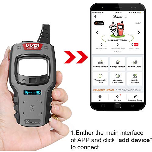 VVDI Mini Key Tool Remote Key Programmer Compatible for iOS & Android Remote Renew Function Global Version