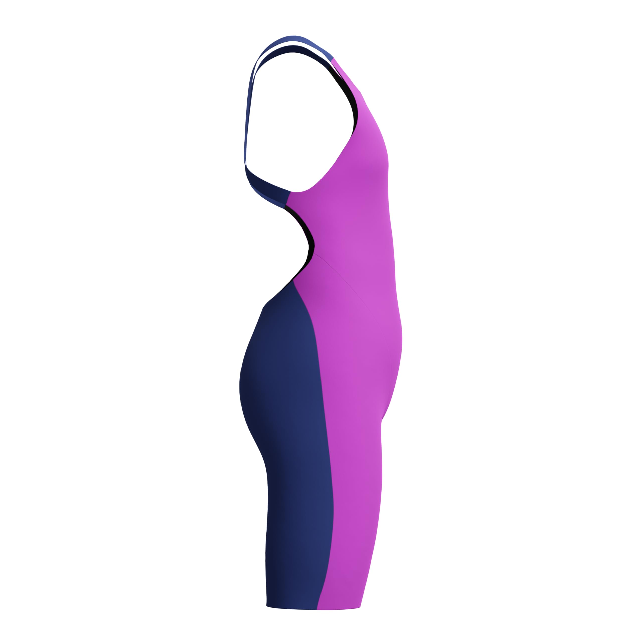 Speedo Fastskin Junior Endurance+ Max Badeanzug mit offenem Rücken, Kniehaut, Neongelb/Noble Navy
