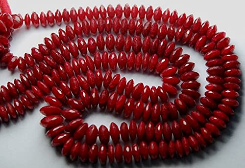 Quartz rouge rubis perle facettée 8mm rondelle création bijou