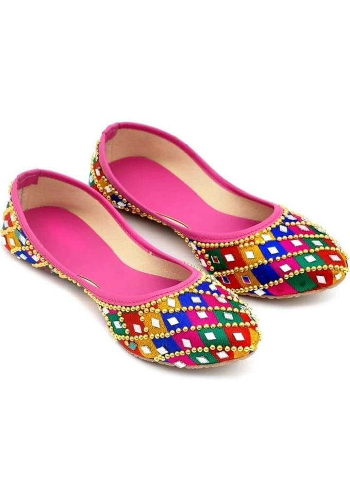 SHOPBIZ Comfortable Women's Daily Party Office Wear Rajasthani Mojari-Jutti Shoe Belly-image-37