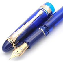 czxwyst 699 Negative Pressure Vaccum Filling Fountain Pen Original Box Royalblue with Solid Grip, Fine Nib 0.5mm