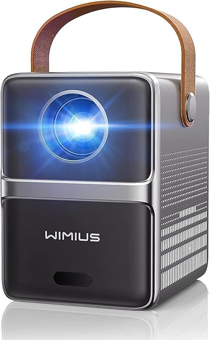 51HmO9ag49L Mini Beamer【Elektrischer Fokus】Beamer WiFi Bluetooth, 15000Lumen 1080P Full HD Tragbarer Klein Beamer, WiMiUS Video Beamer Heimkino Outdoor für Smartphone/Tablet/Laptop/PS5/Xbox/TV Stick Beamer Handy