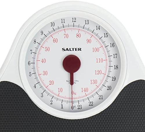 Salter 145 BKDR Doctor Style Mechanical Bathroom Scale, Fitness Scale,150KG Maximum Capacity, Full View Dial, Accurate Weighing in kg, st and lbs, Silver, Black