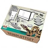 Komplettset: Für Königspythons (150x60x60cm) Terrarium mit ReptiZoo Glas-Terrarium ca.152x61x61cm (RK0232-S/RK0232-B)