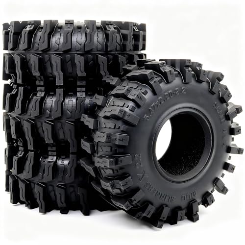 HOBBYSOUL 5.47'' Tall RC 2.2 Crawler Tires - Mud Slingers X T8 2.2‘’ Tire Tyre for 1/10 Rock Crawling SCX10 Wraith Upgrades