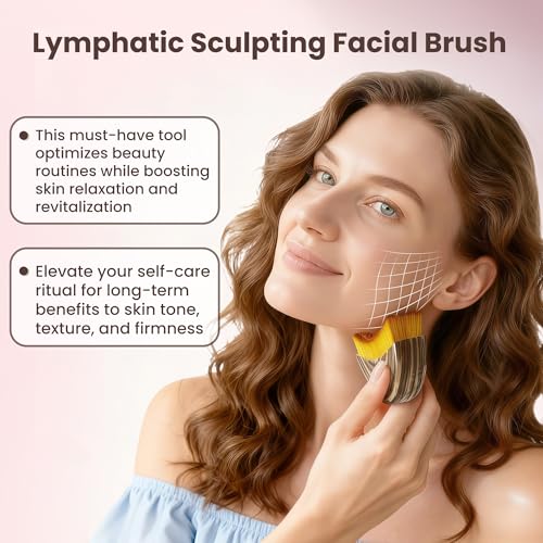 Image of New Lymphatic Contour Face Brush for Sculpting, Lymphatic Drainage Massager for Face, Ergonomically Designed to Fit The Skin Precisely and Relieve Fatigue, Improves Skin Glow & Absorption (1 Pack)