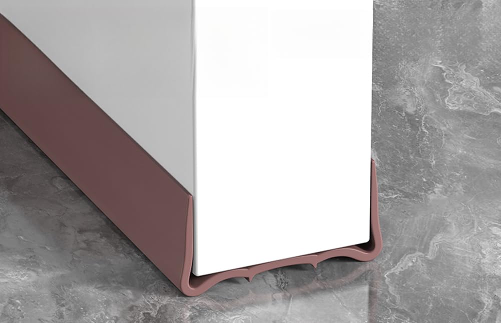 Striscia di tenuta paraspifferi inferiore sotto la porta, striscia paraspifferi in silicone, lunghezza di taglio libera, non si attacca (marrone, 3)