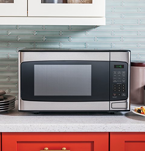 GE JESP113SPSS Countertop Microwave Oven | 1.1 Cubic Feet Capacity, 950 Watts | Kitchen Essentials for the Countertop or Dorm Room | Stainless Steel - Image 3