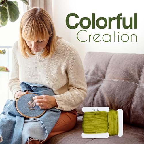 Image of Embroidery Floss Kit and Refills - Cotton Threads - DMC Color Coding for Cross Stitch, String Crafts, Friendship Bracelets