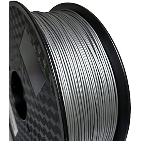 3D Printer Silver PLA 1.75mm Filament Metallic Silver Matte Silver 1KG 2.2LBS Spool 3D Printing Materials Metal Aluminum Mixed Composite PLA Filament Cover