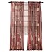 Stylemaster Renaissance Home Fashion Jasmine Tile Print Sheer Rod Pocket Panel, Burgandy, 56 by 63-Inch