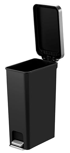 Miniatura 4 de IXII Bote de basura de 10.5 galones, cubo de basura delgado de plástico para cocina, color negro