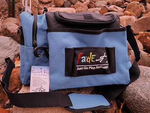 Fade Crunch Shoulder Strap Disc Golf Bag – Versatile, Durable, and Built for All Players, from Newcomers to Night Round Pros – Compatible with Harnesses (Sky Blue)
