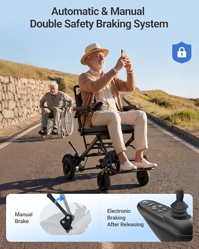 Image of 2026 Upgrade 35.7lbs Lightweight Electric Wheelchair, Foldable Electric Wheelchair for Adults, Seniors, 360W Dual Motor Power Wheelchair 12Ah 20 Miles for Travel, Park Hospital