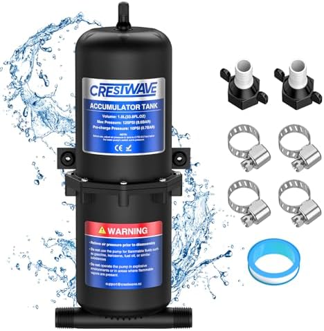 Amazon.com: CRESTWAVE 1.0L Pre-Pressurized Accumulator Tank, 125PSI, 1/ ...