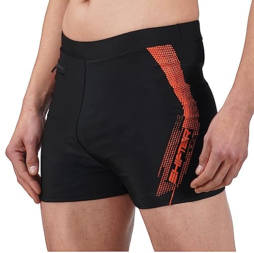 Image of Men's Swim Trunks Set with Swimming Goggles, Cap, Nose Clip & Earplugs - Quick Dry Printed Swim Shorts for Beach & Pool - Comfortable Elastic Waist Swimwear Combo