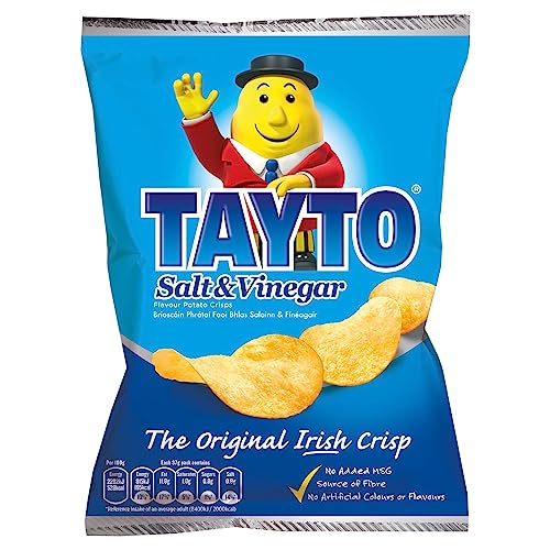 Tayto Salt and Vinegar Crisps from Ireland (8 x 37g packs)