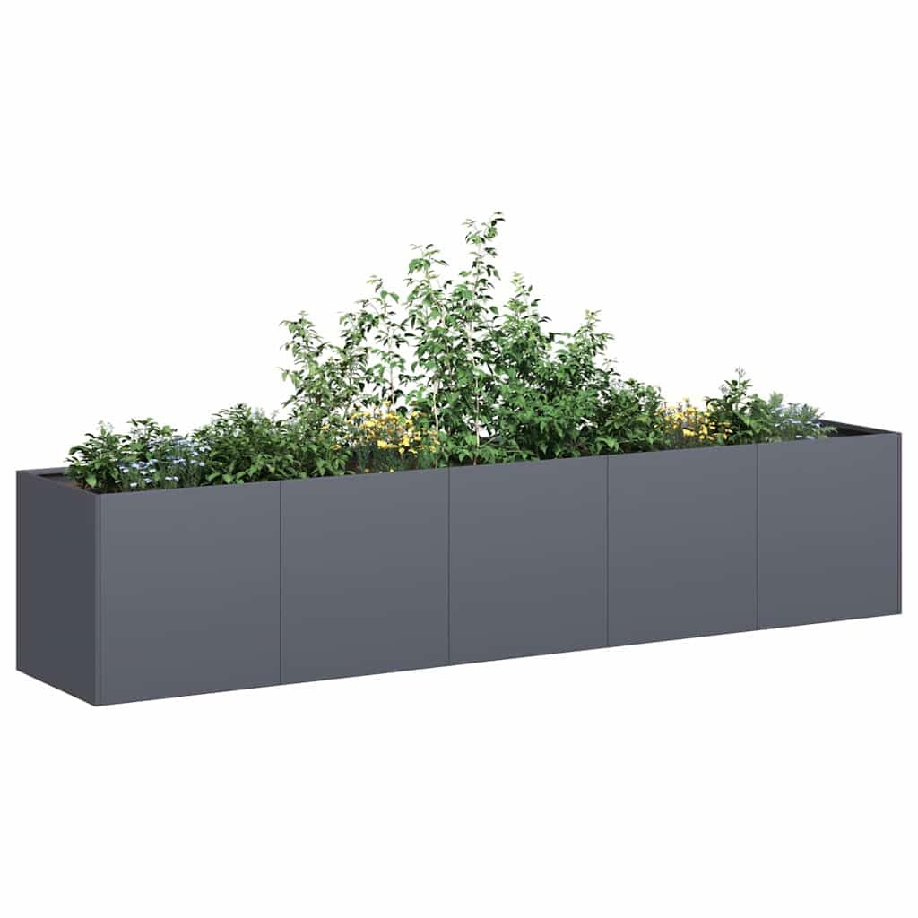 vidaXL Fioriera da Giardino con Graticcio 43x43x142cm PP Grigio Pietra