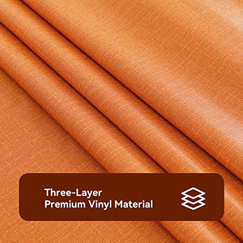 Image of Romanstile Halloween 100% Waterproof PVC Tablecloth, Rectangle Oil Spill Proof Stain Resistant Vinyl Table Cloth, Wipe Clean Plastic Table Covers for Kitchen /Dining /Parties - 54 x 78 Inch, Orange